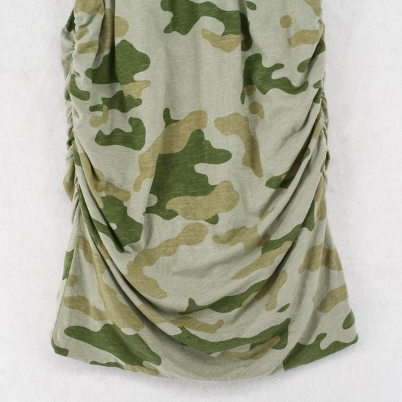 Sundry T-Shirt Dress Womens Camo Green Sleeveless Racerback Ruched Mini - Picture 6 of 8